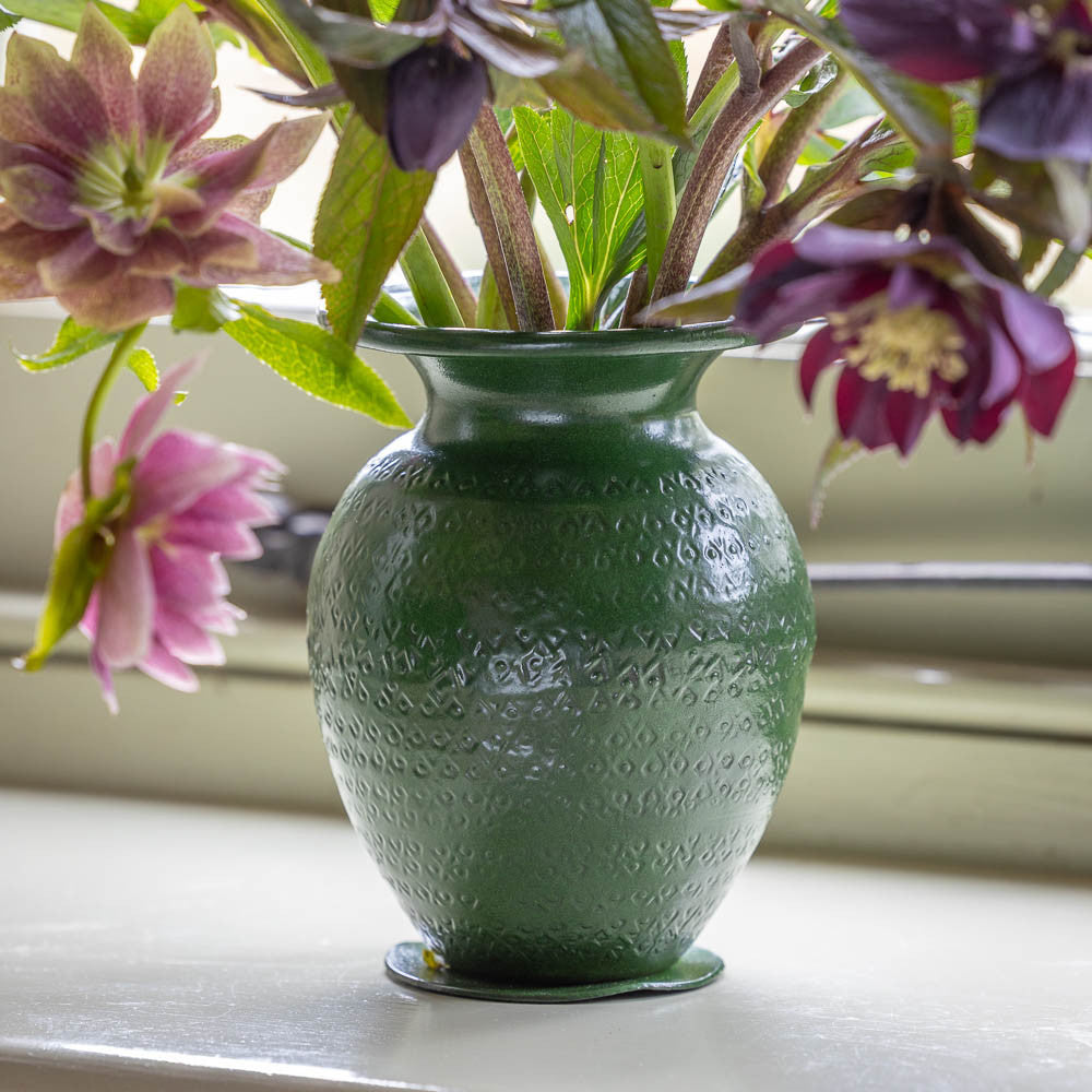 Cypress Green Metal Vase