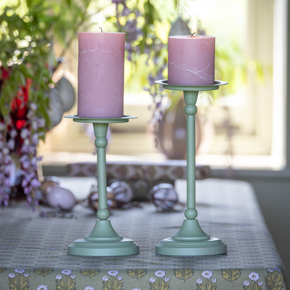 Last for Life Lichen Green Metal Candleholder