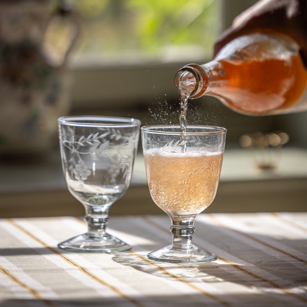 Rambling Vine Etched Wine Glasses
