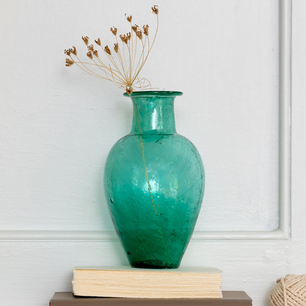Recycled Glass Teal Vase